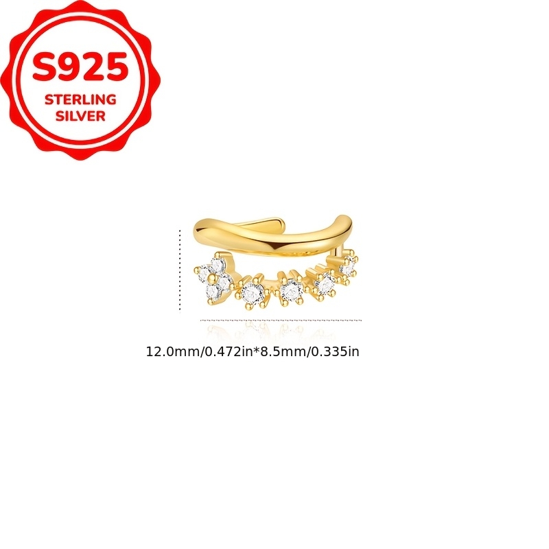 Women's Elegant Four-Leaf Flower Clip-On Earrings, S925